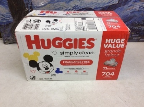 Huggies Simply Clean Baby Wipes, 11 Packs of 64 Wipes - New&nbsp;