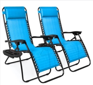 Set of 2 Adjustable Zero Gravity Patio Chairs, Appears new