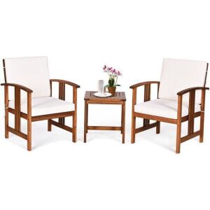 3-Piece Solid Wood Patio Furniture Set