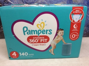 Pampers Cruisers Baby Diapers, Size 4, 140 ct - New