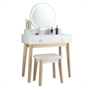 3-Lighting Modes Vanity Makeup Table Set