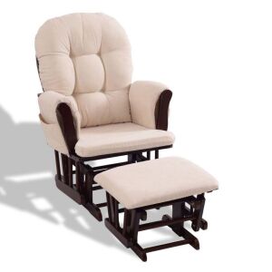 Adjustable Backrest Baby Nursery Rocking Chair & Ottoman Set