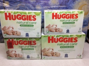 Lot of Huggies Natural Care Sensitive Wipes & Refills - New