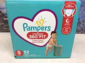 Pampers Cruisers 360 Fit Baby Diapers, Size 5, 52 ct - New