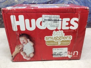 Huggies Little Snugglers Baby Diapers, Size N, 84 ct - New 