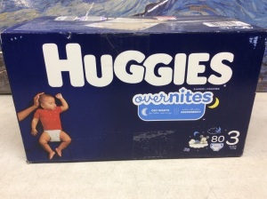 Huggies OverNites Baby Diapers, Size 3, 80 ct - New 