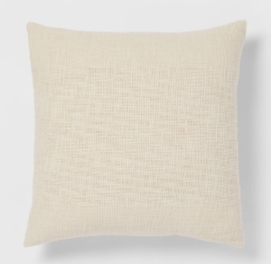 Square Woven Texture Decorative Throw Pillow Natural- Threshold, Like New, Retail - $20