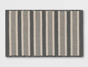 2'6" × 4'2" Powerloom Woven Stripe Outdoor Door Mat Sage/Charcoal Gray - Threshold' designed with Studio McGee, Like New, Retail - $25