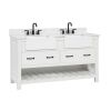 allen + roth  Briar 60-in Carrara White Farmhouse Double Sink Bathroom Vanity with White Engineered Marble Top