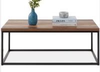 Best Choice Products 44in Rustic Modern Industrial StyleRectangular Wood Grain Top Coffee Table w/ 1.25in Top - Brown, Like New, Retail - $89.99