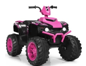 12V Kids 4-Wheeler ATV Quad Ride On Car w/ LED Lights Music USB, Pink, Appears New