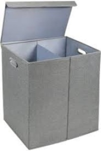 Greenco Double Collapsible Laundry Hamper, Dark Grey - Appears New