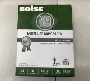 Case of (10) Reams 8.5"x11" Letter Office Paper