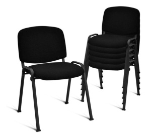 Set of 5 Conference Chair Elegant Design, Black, Appears New