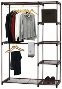 SimpleHouseware Double Rod Freestanding Closet, Bronze - E-Comm Return, Appears New 