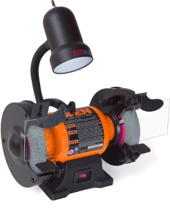 2.1-Amp 6-Inch Bench Grinder with Flexible Work Light