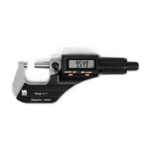 Standard and Metric Digital Micrometer with 0 to 1-Inch Range, .00005-Inch Accuracy, LCD Readout and Storage Case