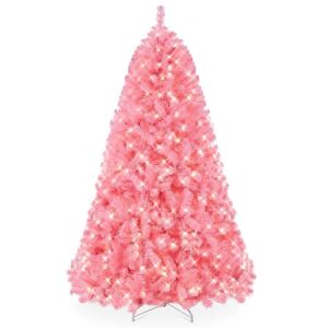 6' Pre-Lit Artificial Christmas Tree w/ 947 Tips, 350 Lights, Metal Stand