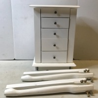 Stand Up Jewelry Box, White, Missing 1 Screw, Slight Damage, E-Commerce Return