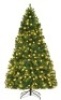 7.5 ft. Pre-Lit Hinged PVC Artificial Christmas Tree with 400-LED Lights and Stand, Appears New/Damaged Box