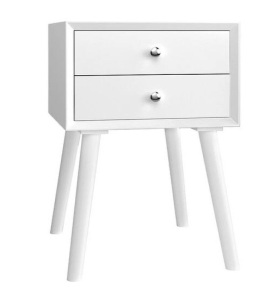 2-Drawer White Nightstand 23.5 in. x 16 in. x 16 in., Appears New