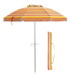 6.5 ft. Aluminum Beach Umbrella Sun Shade Tilt in Red and Yellow, Appears New