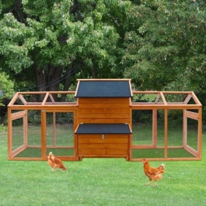 100in Outdoor Wooden Chicken Coop Hen House w/Nesting Box Removable Tray Ramp