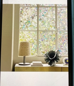 LEMON CLOUD Window Film, Window Privacy Film, StainedGlass Window Decals, Rainbow Window Film Holographic,Window Covering Film Privacy, Window Prism Film, HalfMoon Anti-UV (35.4in. by 118.1in), LOT of 2, Like New, Retail - $38.99