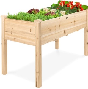 Raised Garden Bed, Elevated Wood Garden Planter Stand, Like New, Retail - $99.99