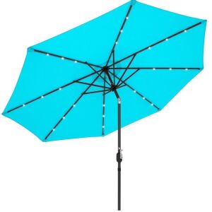 10' Solar LED Lighted Patio Umbrella w/ Tilt Adjustment, UV-Resistance