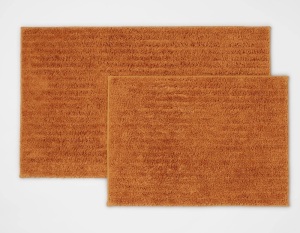 2pk Quick Dry Bath Rug Set Gold - Threshold, Like New, Retail - $20