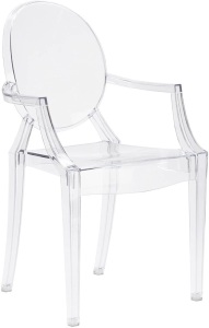 EdgeMod Burton Arm Chair in Clear, Set of 4 - Appears New 