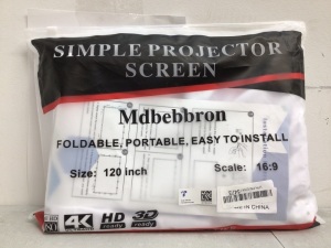 120" Portable Projector Screen, Appears New