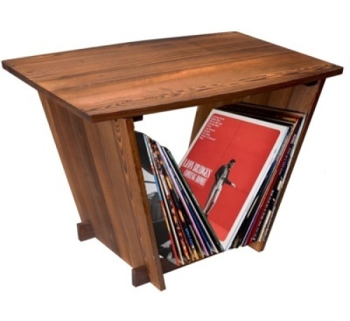 Vinyl Record Storage Turntable&nbsp;Stand, graffitimaster Premium&nbsp;Wood Vinyl Record Table with&nbsp;Record Storage for Living Room&nbsp;Bedroom Office, Dark BrownMaple.Like New, Retail - $85.79