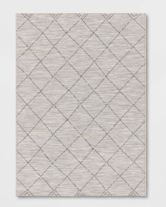 5' × 7' Mira Geometric Diamond Indoor/Outdoor Rug Cream- Threshold, Like New, Retail - $90