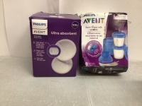 Lot of Disposable Breast Pads and Leak Proof Storage Containers