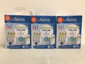 Lot of (3) Dr Browns Anti Colic Bottle Gift Sets