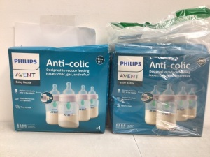 Lot of (2) Boxes of (4) Philips Anti Colic Baby Bottles, E-Comm Return