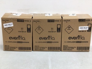 Lot of (3) Cases of (6) Evenflo Glass Baby Bottles