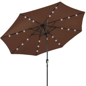 Solar LED Lighted Patio Umbrella w/ Tilt Adjustment, UV-Resistance - 10ft 