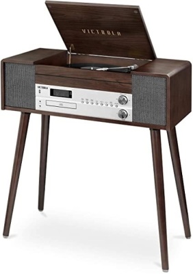 Victrola Jackson 7-in-1 Music Center, Espresso - Appears New, Untested  