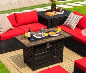 60,000 Btu Rectangular Propane Fire Pit Table, 42 Inches, E-Commerce Return