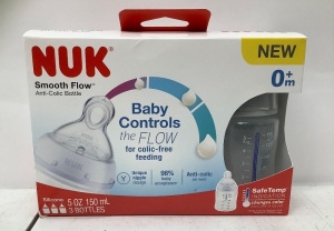 Set of (3) Nuk Smooth Flow Silicone Baby Bottles