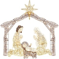 Lighted Christmas Nativity Scene Outdoor Decor with LED Lights - 6ft