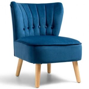 Armless Tufted Velvet Accent Chair