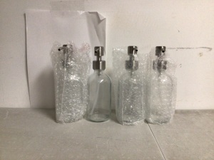 4 Pack Glass Pump Bottles, Appears New