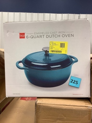 6qt Non-Stick Enamel Cast-Iron Dutch Oven Kitchen Cookware w/ Side Handles