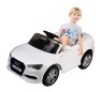 12V Audi A3 Licensed RC Kids Ride On Car Electric Remote Control LED Light Music, White, Inspected, Untested, Appears New/Damaged Box