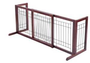 Wood Gate Adjustable Pet Fence Playpen, Inspected, Appears New