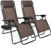 Set of 2 Adjustable Zero Gravity Patio&nbsp;Chair Recliners w/ Cup Holders, Like New, Retail - $99.99